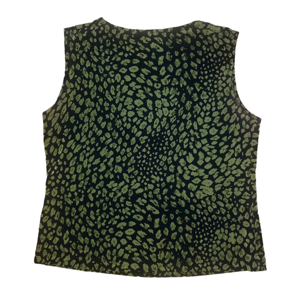 Green and black animal print tank top, Medium - Picture 3 of 3